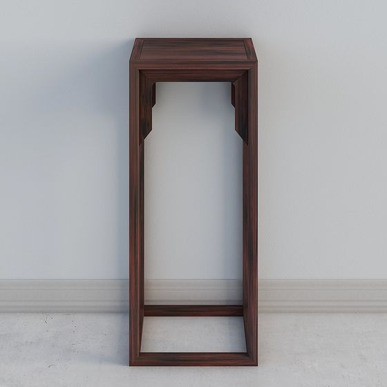 Minimalist Wooden Side Table 3D model