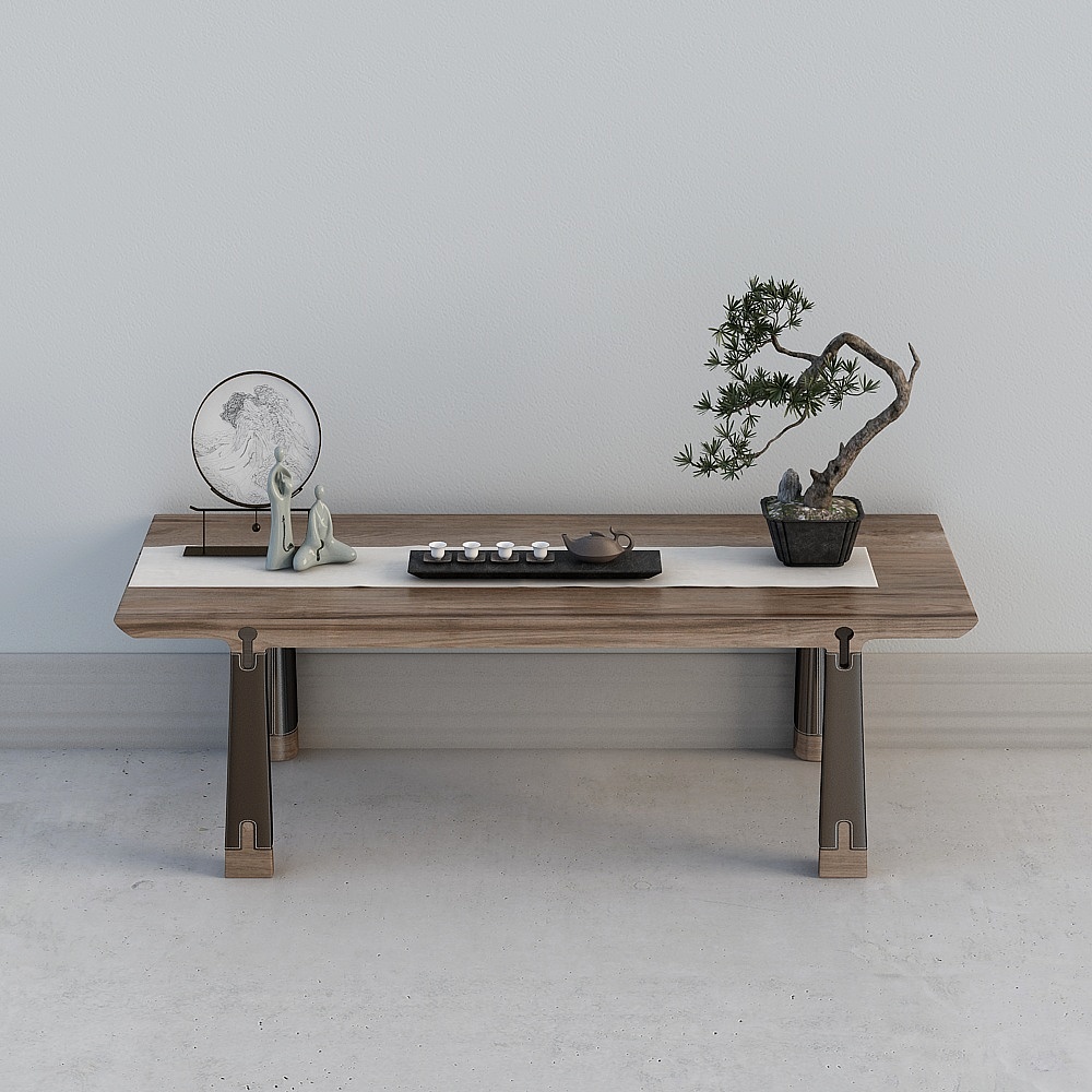 Zen Tea Table 3D model - Modern Minimalist Design