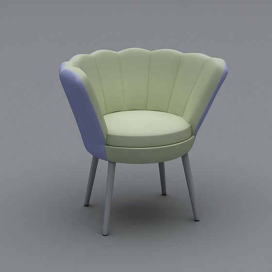 Elegant Shell-Shaped Armchair 3D model