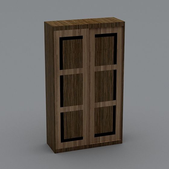 Sleek Low-Poly Wooden Bookshelf 3D model