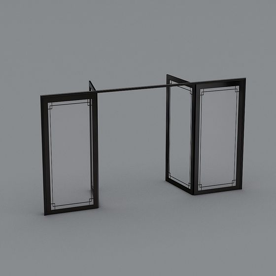 Elegant Glass Folding Door 3D model