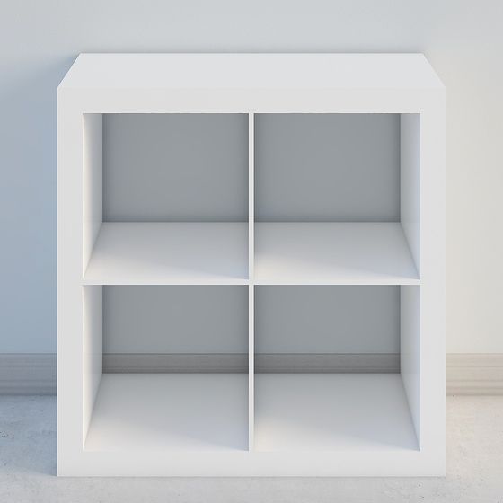 Kallax 2x2 Bookcase 3D Model in Gray