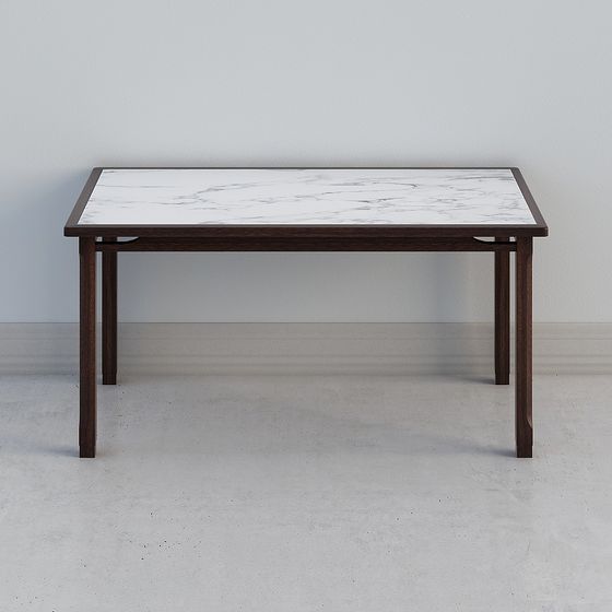 Stylish Marble Dining Table 3D model for Creative Spaces