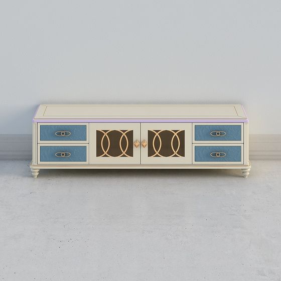 Chic Low-Poly TV Cabinet 3D model for Modern Spaces