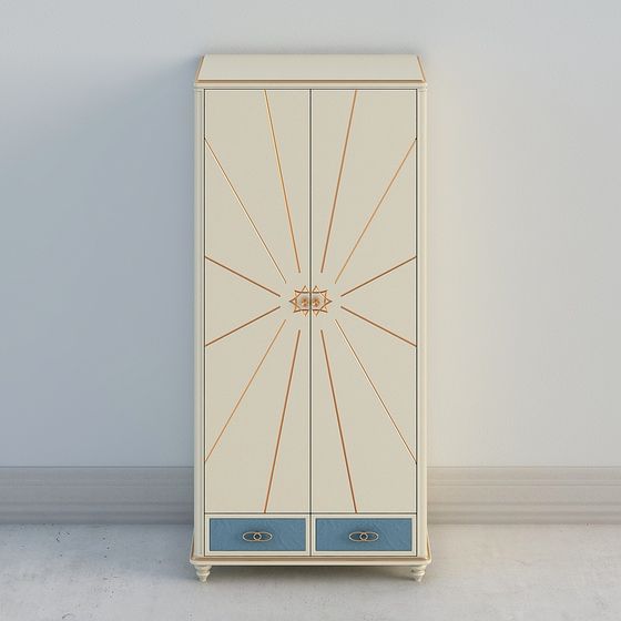 Elegant Low-Poly Wardrobe 3D Model
