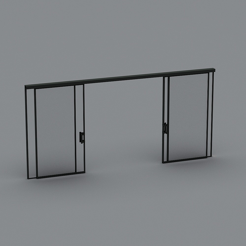 Stylish Glass Double Door 3D model