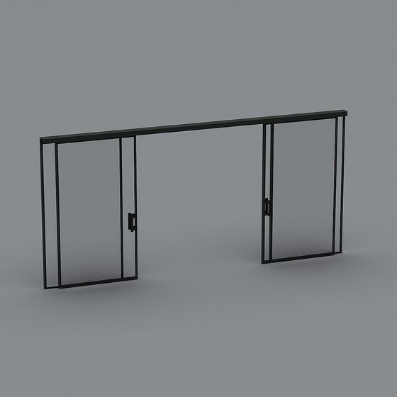 Stylish Glass Double Door 3D model
