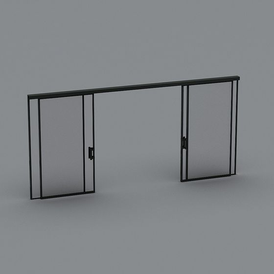 Elegant Glass Sliding Door 3D model