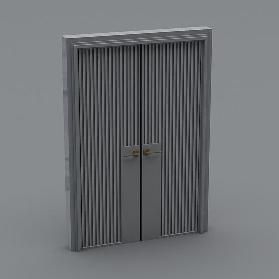 Elegant Minimalist Double Door 3D model