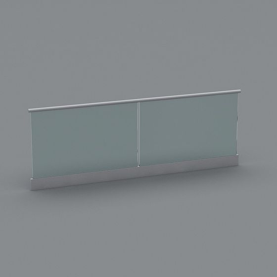 Elegant Glass Partition 3D model for Modern Spaces