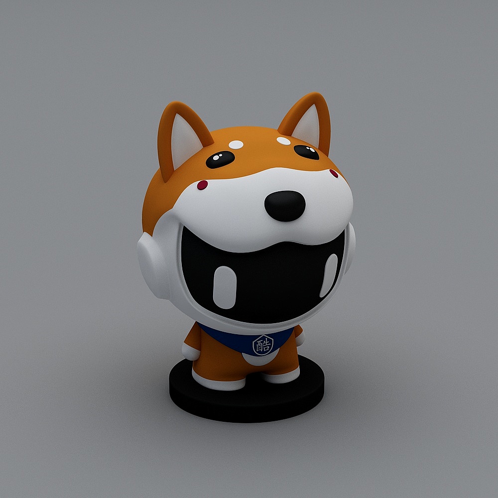 Vibrant Low-Poly Dog 3D model