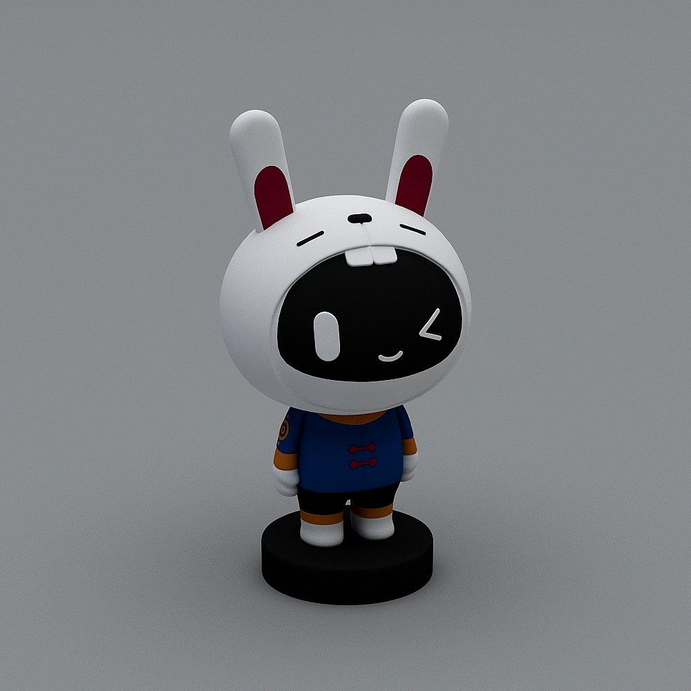Vibrant Bunny Bot 3D model