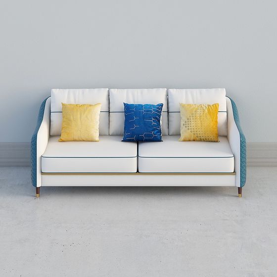 Stylish Low-Poly Sofa 3D Model for Modern Interiors