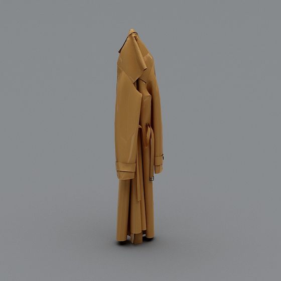 Elegant 3D Model of a Minimalist Trench Coat