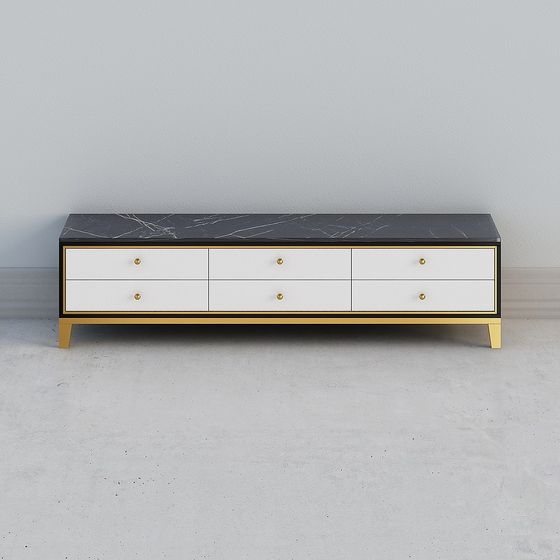 Elegant Low-Poly TV Stand 3D model