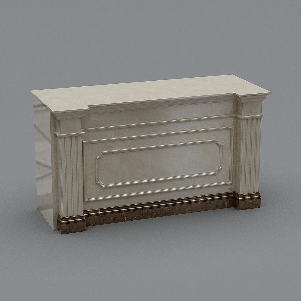 Elegant Classical Marble Cabinet 3D model