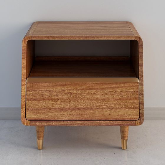 Elegant Low-Poly Bedside Table 3D model