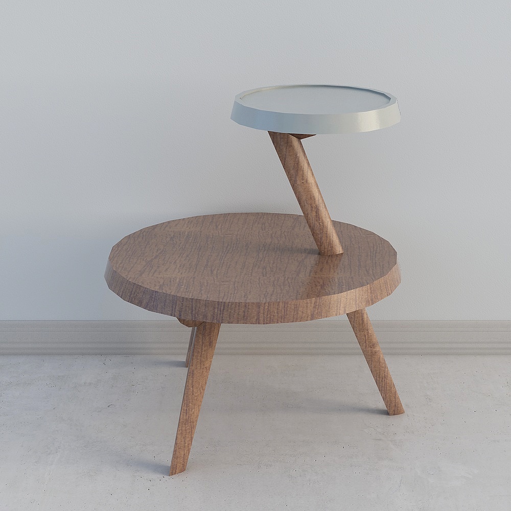 Streamlined Side Table 3D model