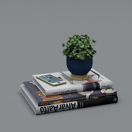 Elegant Low Polygon Desktop Arrangement 3D model