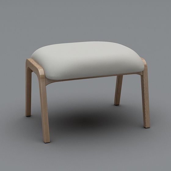 Elegant Wooden Stool 3D model for Creative Spaces