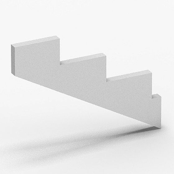 Sturdy White Double Support Beam 3D Model