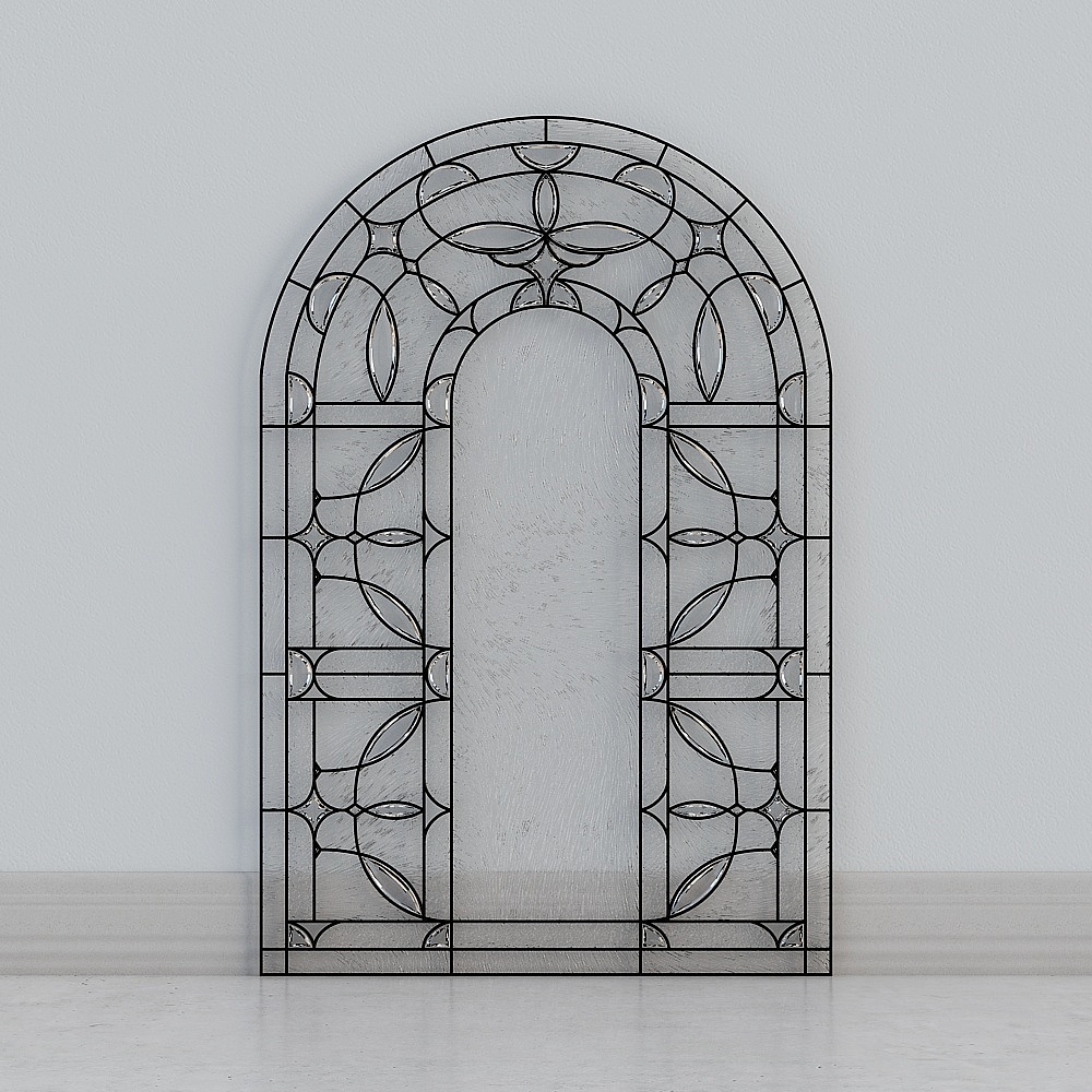 Arched glass window