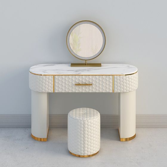 Stylish Low-Poly Dressing Table 3D model for Modern Interiors