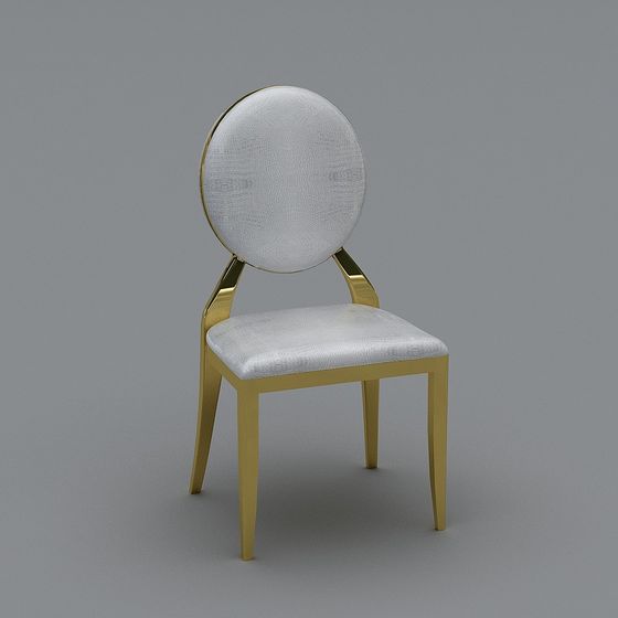 Elegant Golden Chair 3D model for Modern Interiors