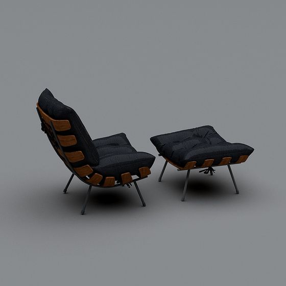 Elegant Low-Poly Armchair 3D Model