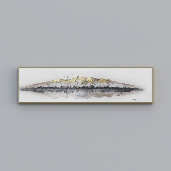 Snowy Lake Reflection 3D model