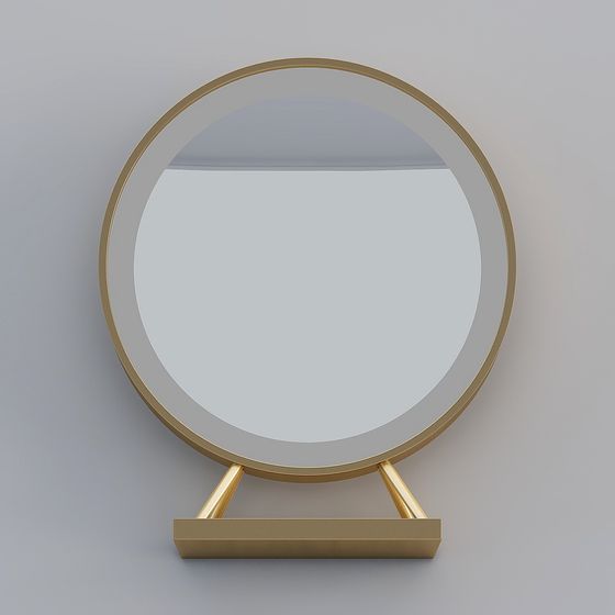 Elegant Round Mirror Lamp 3D model
