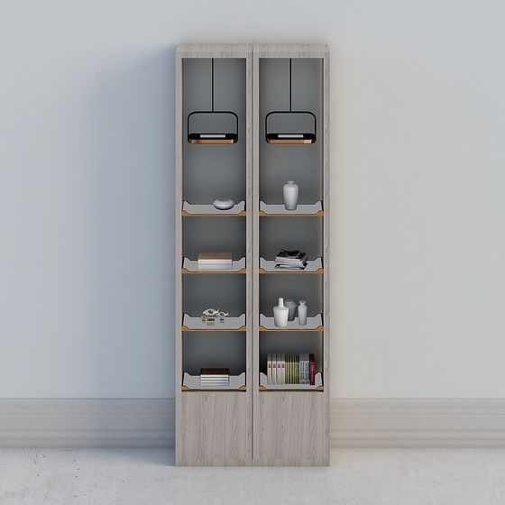 Modern Minimalist Low-Poly Bookshelf 3D model