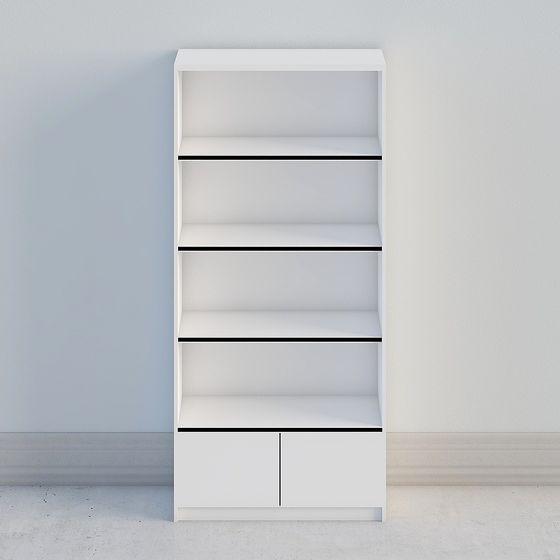 Minimalist High-Detail Bookshelf 3D model