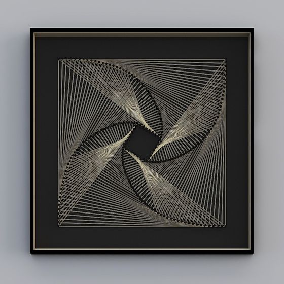 Abstract Geometric Frame 3D model for Modern Creations