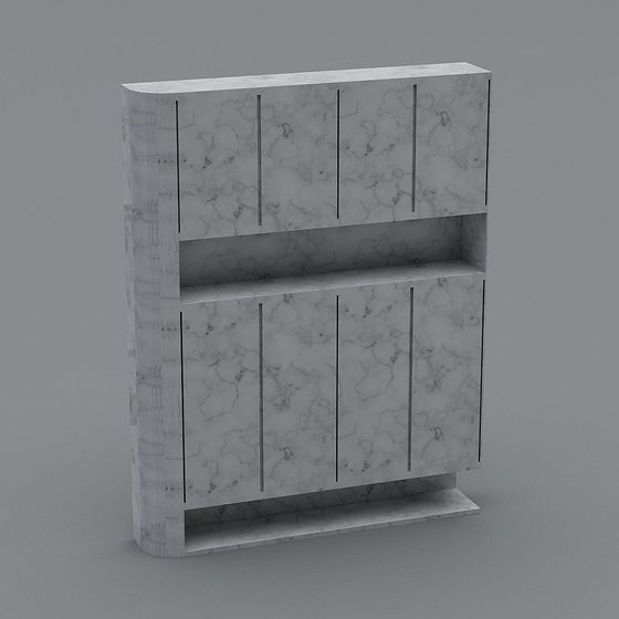 Elegant Marble Bookshelf 3D model for Modern Interiors