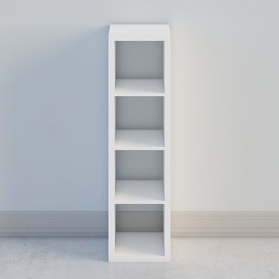 Gray Bookcase 3D Model for Stylish Storage