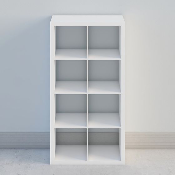 Modern Kallax Cabinet 3D Model in White Finish