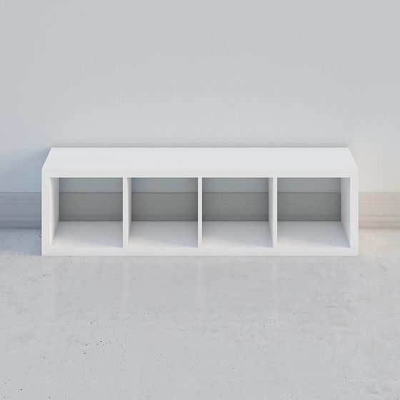 Modern White KALLAX Bookcase 3D Model for Stylish Storage