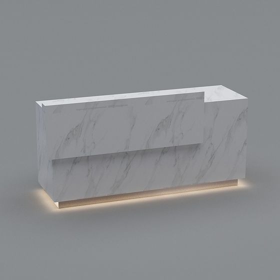 Minimalist Marble Reception Desk 3D model