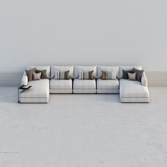 Modern Low-Polygon 3D Sofa Model