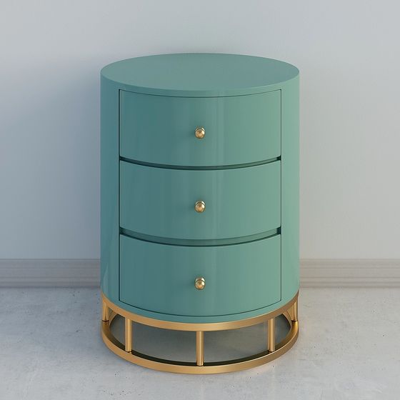 Elegant Round Storage Cabinet 3D model