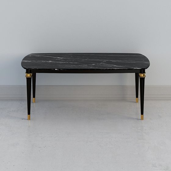 Black Dining Table 3D Model – Sleek Design Free