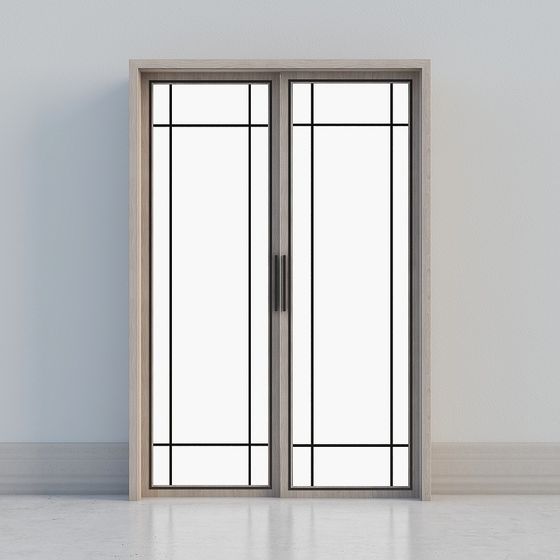 Modern Glass Door 3D model for Stylish Interiors