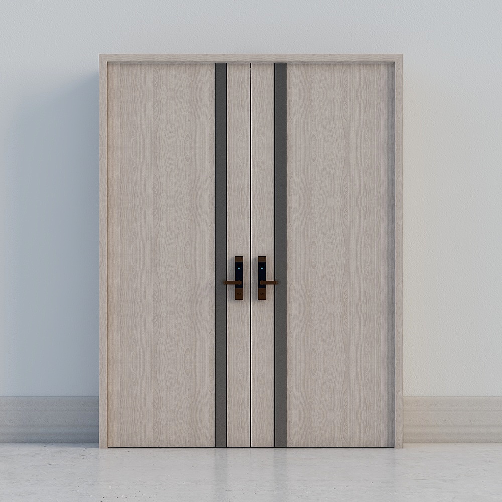 modern beige double door