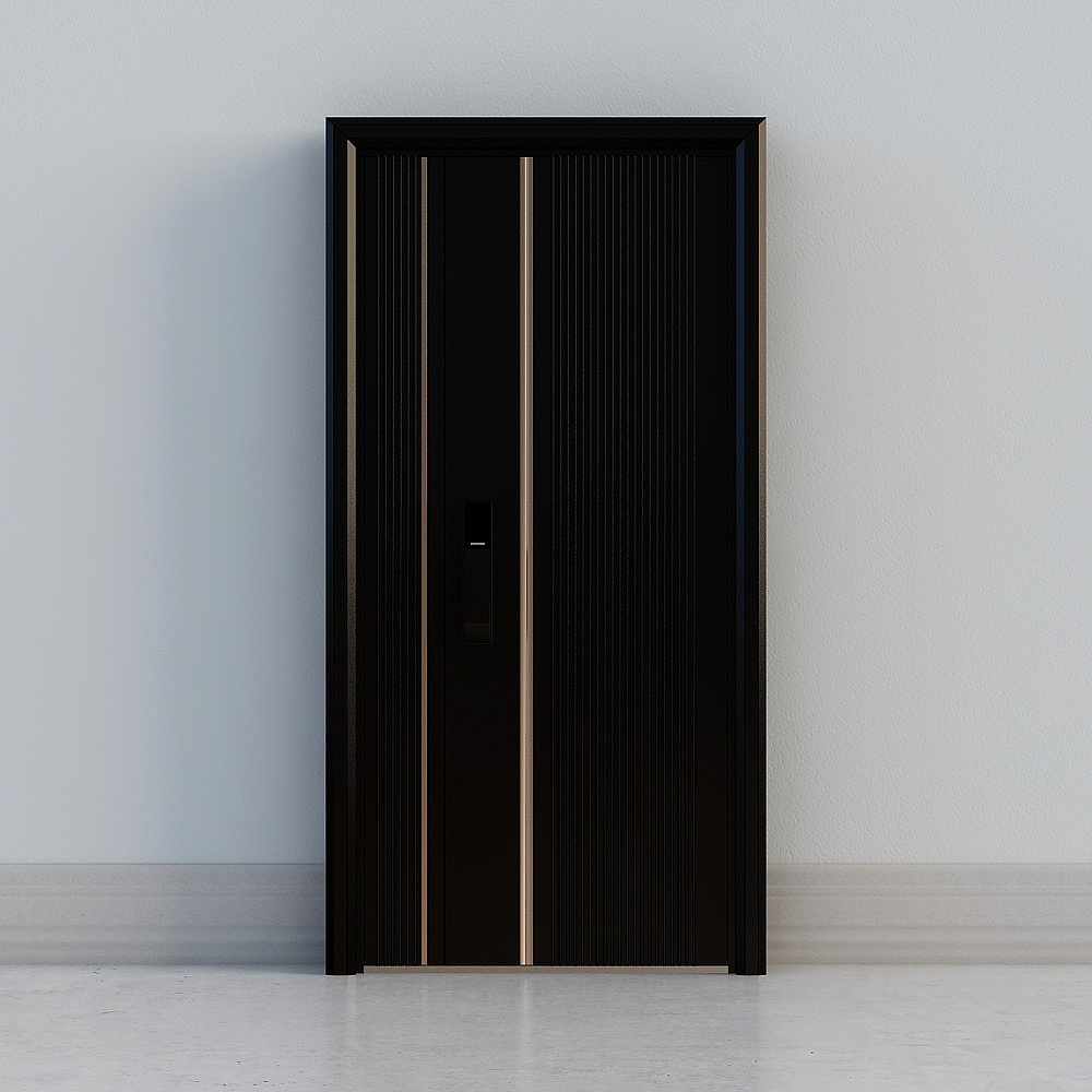 modern dark double door