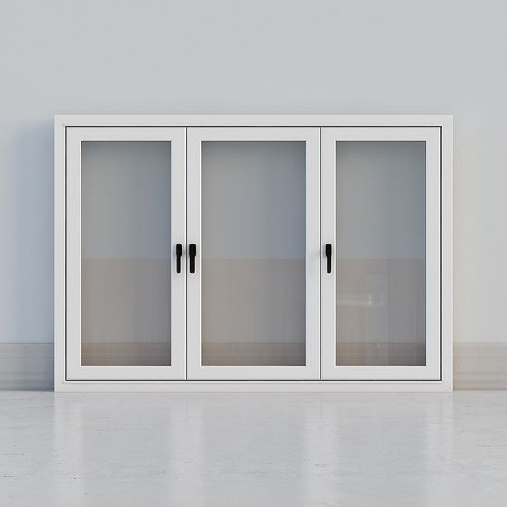 Minimalist Glass Sliding Door 3D model