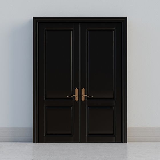 Classic Black Double Door 3D Model