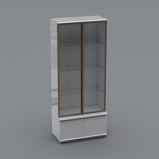 Sleek Minimalist Display Cabinet 3D model