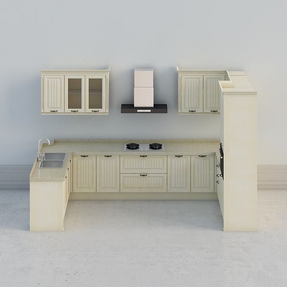 Stylish Low-Poly Kitchen 3D model