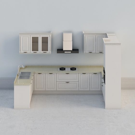 Stylish Low-Poly Kitchen Design 3D model